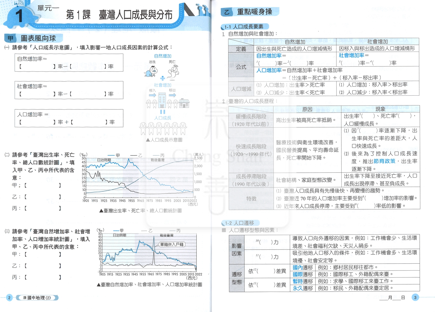 【國中114下】鼎甲國中 康版課堂作業簿 地理2