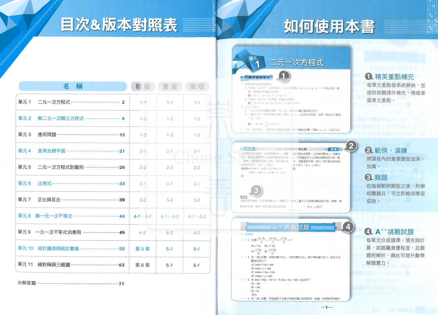 【國中114下】翰林國中A++專用講義 數學(2)-國一下
