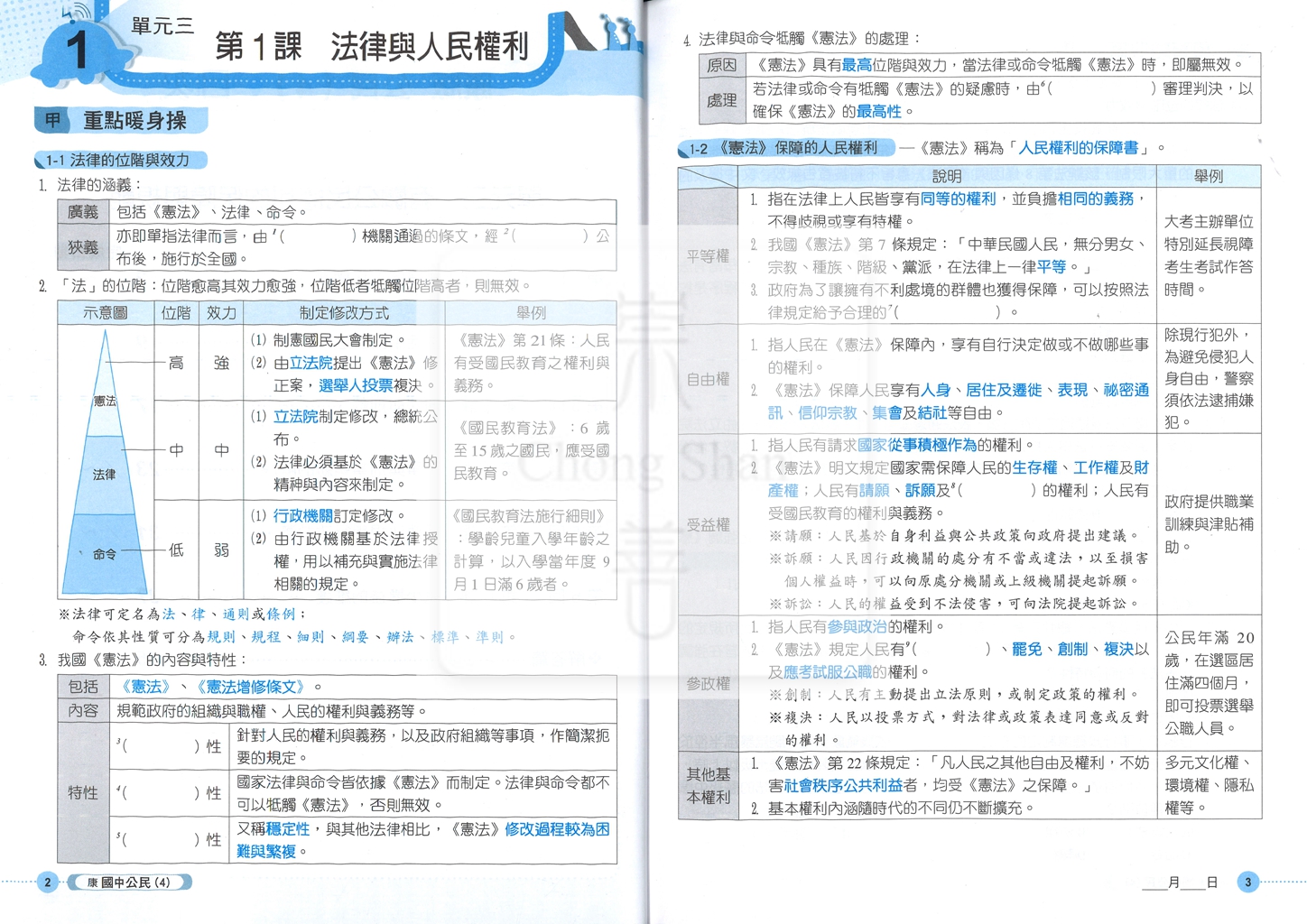 【國中114下】 鼎甲課堂作業 公民4-康版