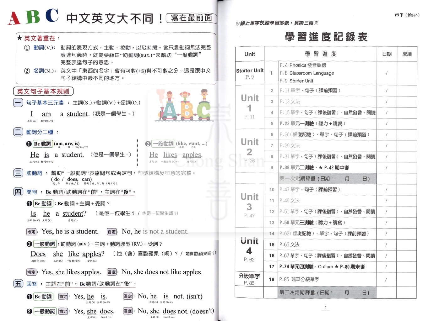 【國小114下】瑞華國小 翰版英語講義式評量 H4-4年級下
