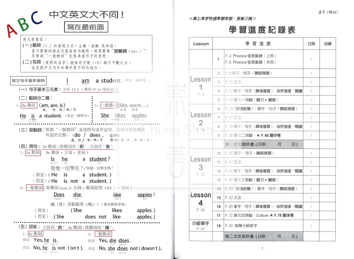 【國小114下】瑞華 何版英語講義式評量 S6-5年級下